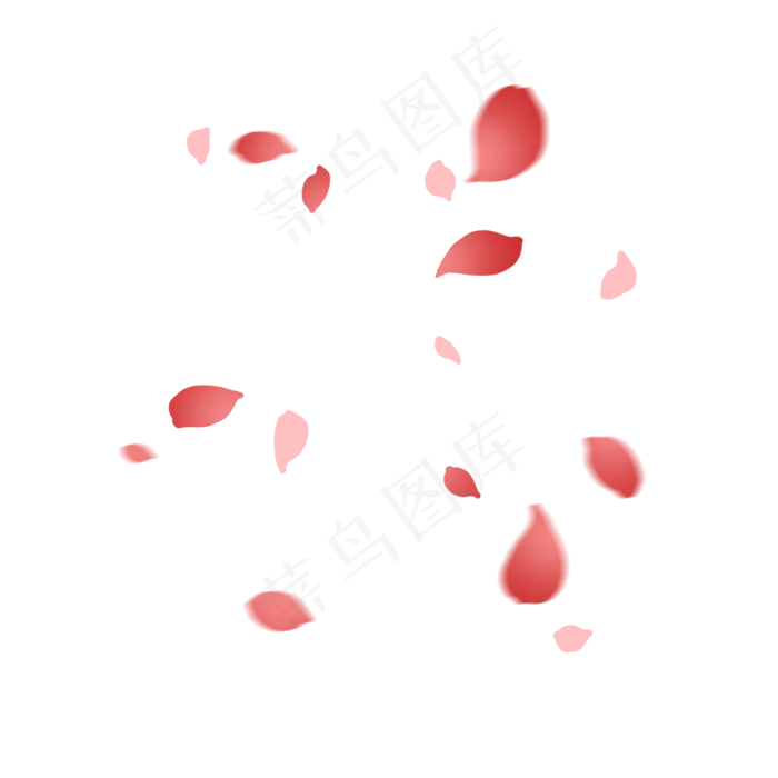 模糊飞舞玫瑰花瓣PNG(2000X2000(DPI:300))psd模版下载