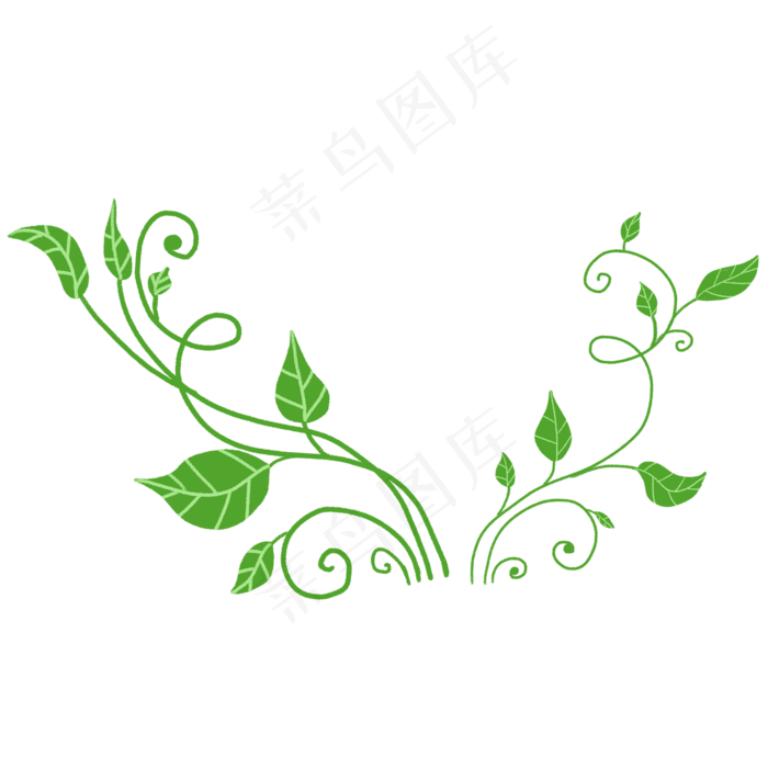 卡通绿色植物藤蔓,免抠元素
