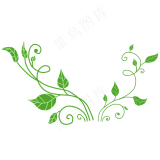 卡通绿色植物藤蔓,免抠元素