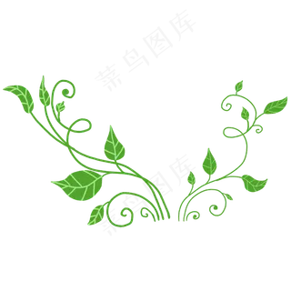 卡通绿色植物藤蔓,免抠元素