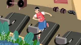 卡通手绘风夏景小暑锻炼配图