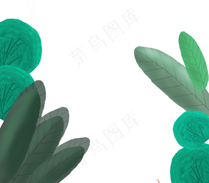 绿色植物手绘卡通叶子边框(1200X1052(DPI:72))psd模版下载