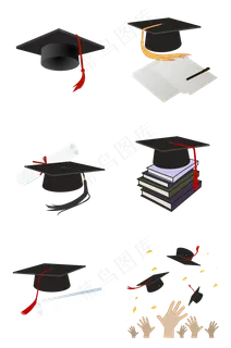 博士帽毕业季PNG素材合集
