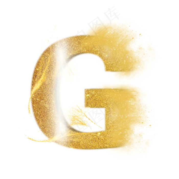 炫酷金色沙子光效字母G(3000X3000(DPI:300))psd模版下载