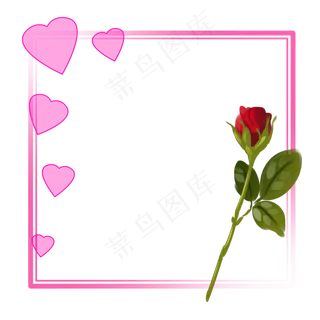 手绘爱情玫瑰边框