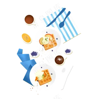 夏日咖啡饮料下午茶小清新手绘,免抠元素 夏日咖啡饮料下午茶小清新手绘,免抠元素