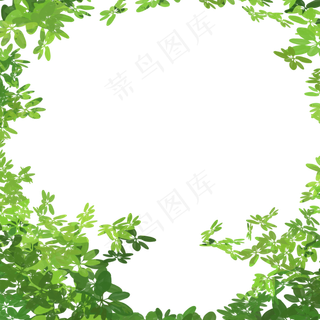 绿色植物树叶边框元素