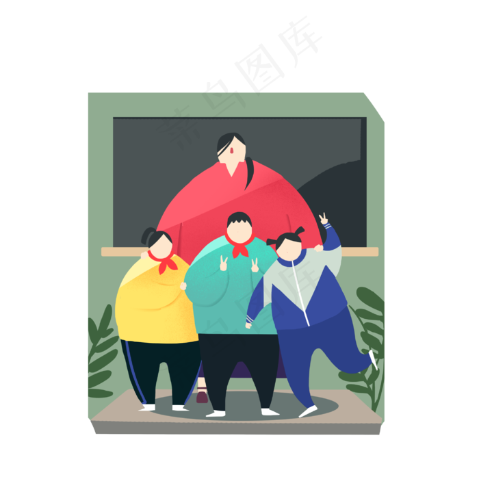 劳动节人物教师师生情扁平风免扣,免抠元素