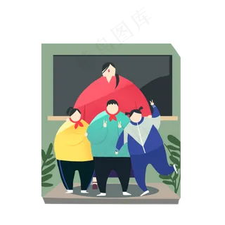 劳动节人物教师师生情扁平风免扣,免抠元素