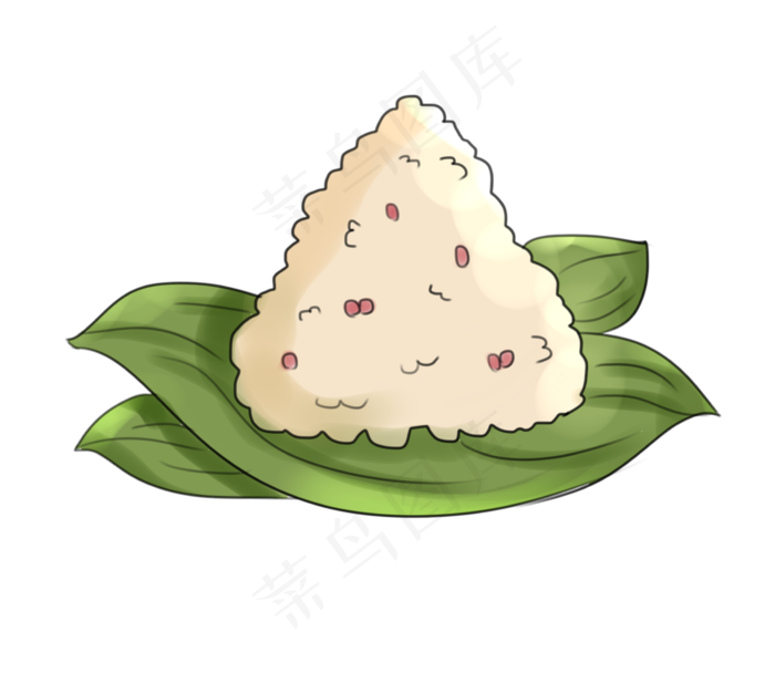 掰开的红豆粽子插图