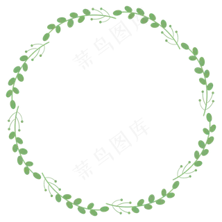 绿色扁平春季草圈,免抠元素