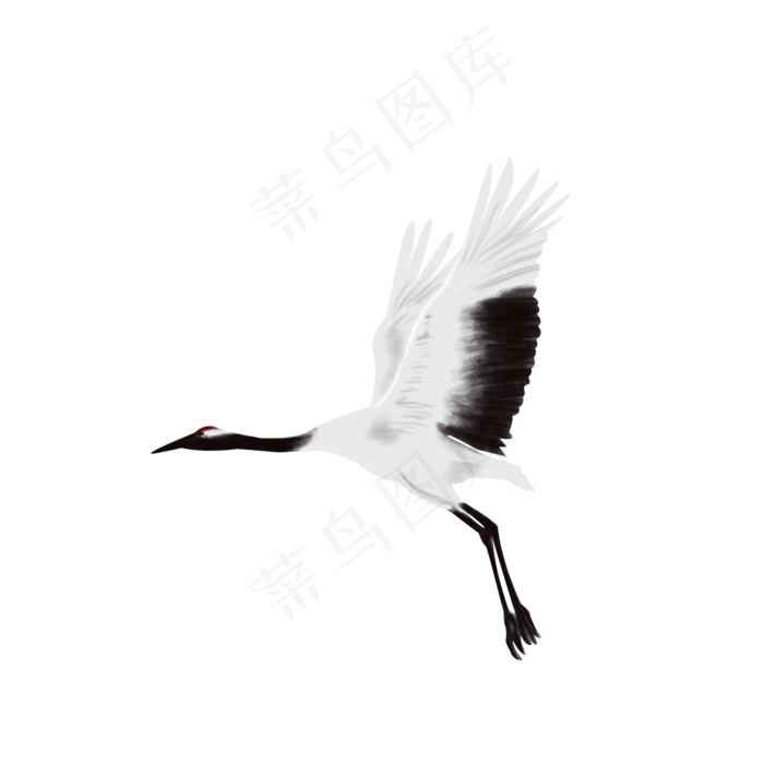 古风仙鹤手绘素材