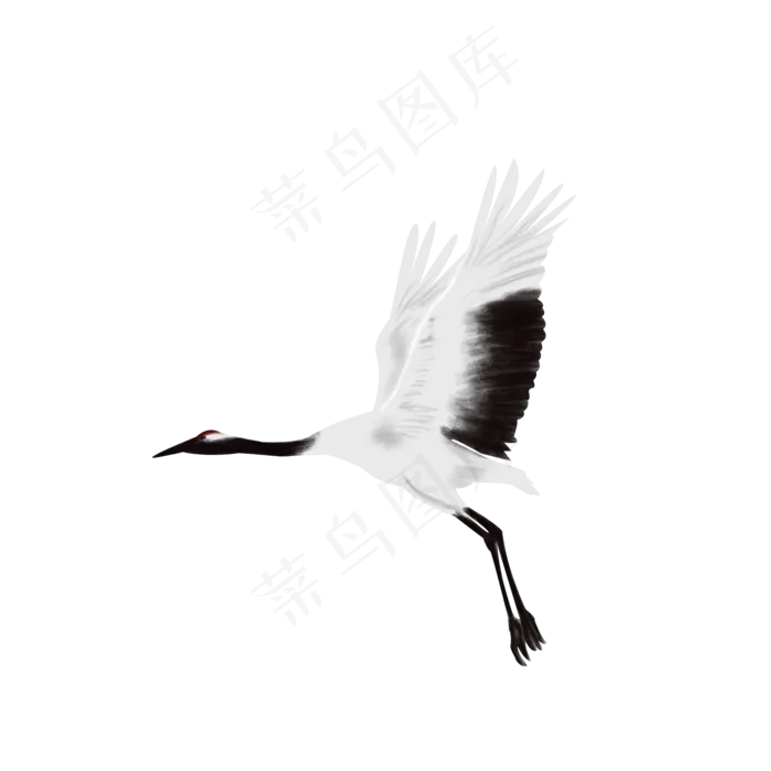 古风仙鹤手绘素材(2000X2000(DPI:300))psd模版下载