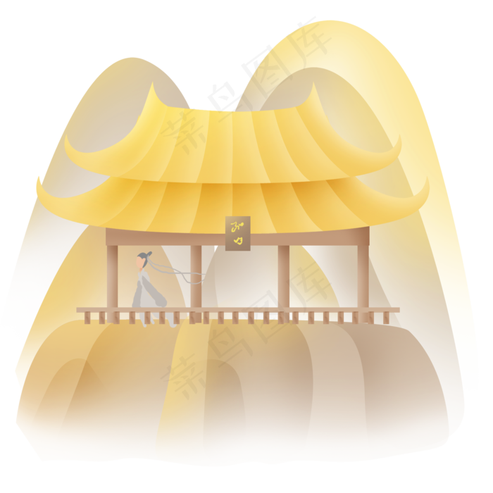 古风秋季登高望远的古人,免抠元素(2000*2000px 300 dpi )psd模版下载