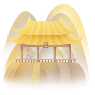 古风秋季登高望远的古人,免抠元素