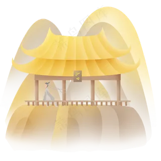 古风秋季登高望远的古人,免抠元素