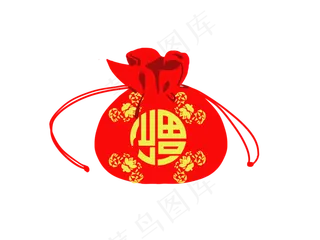 手绘中国风福袋图,免抠元素