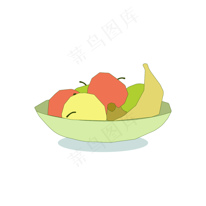 扁平简约手绘风卡通立秋丰收水果