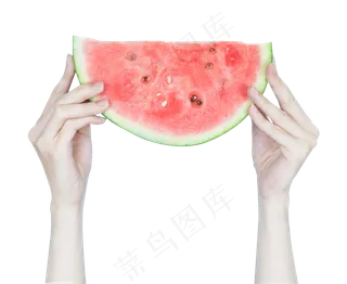 手举着西瓜