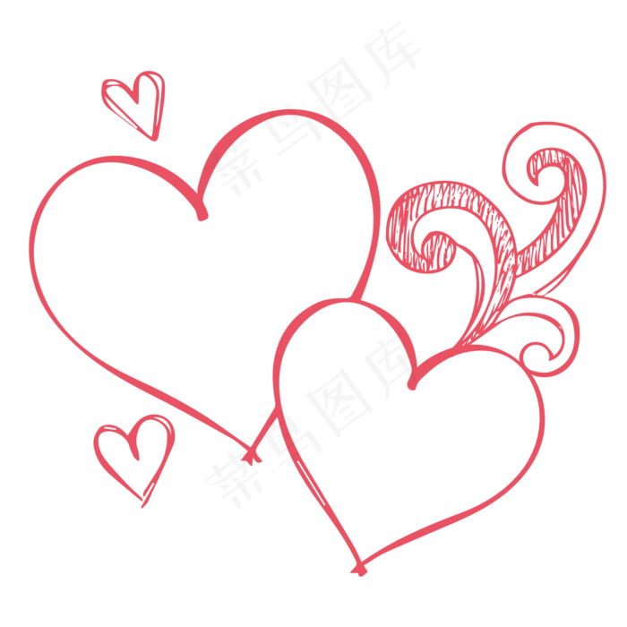 手绘简约心形底纹边框