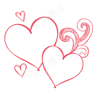 手绘简约心形底纹边框