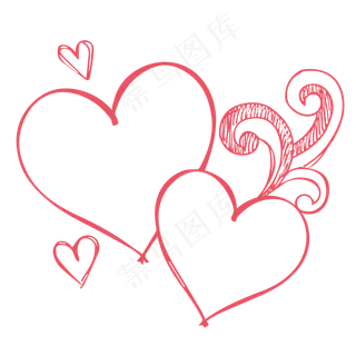 手绘简约心形底纹边框