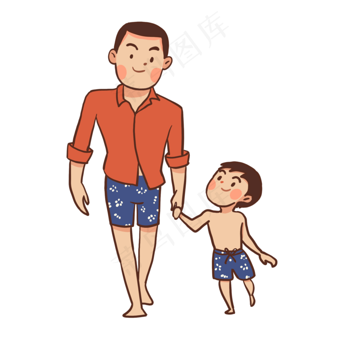 父亲节手绘卡通素材