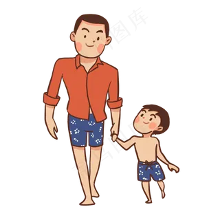 父亲节手绘卡通素材