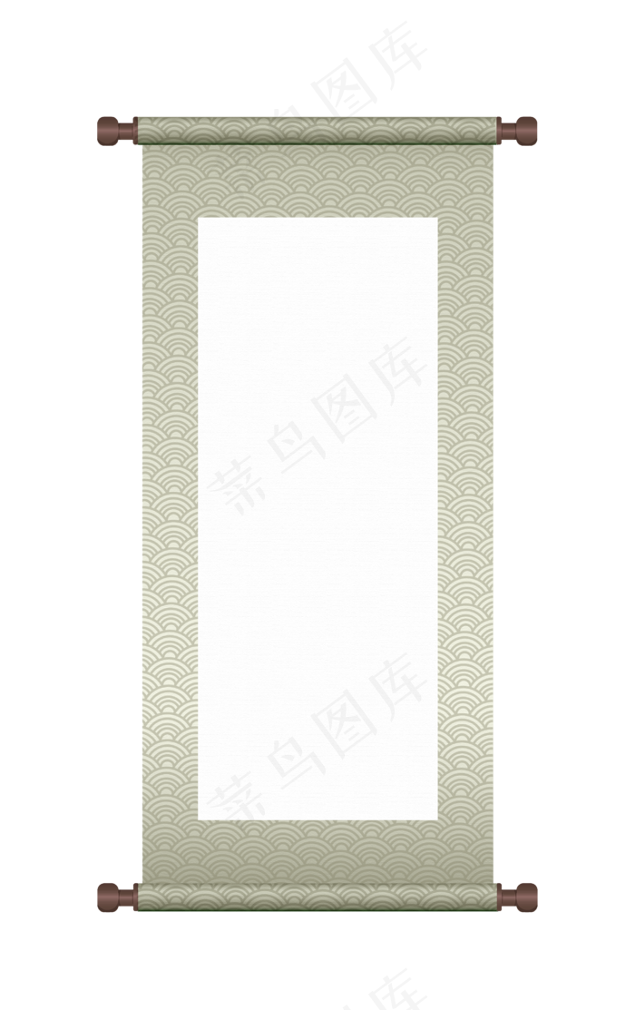 花纹矢量中国风卷轴,免抠元素