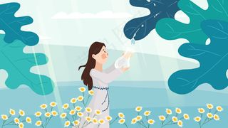 九月你好白露露水女孩