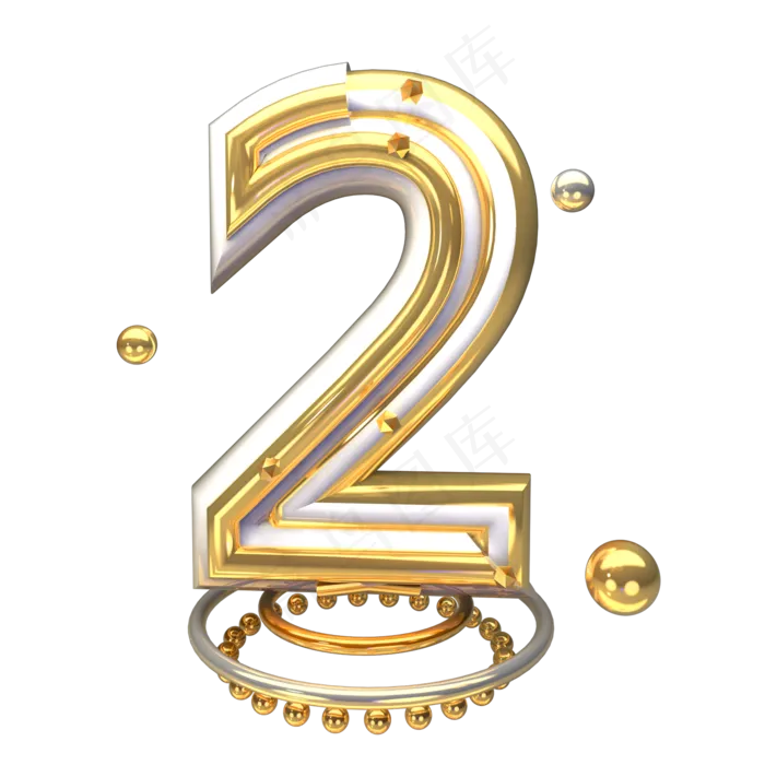 金色倒计时数字2可商用(2000*2000px 	      )psd模版下载