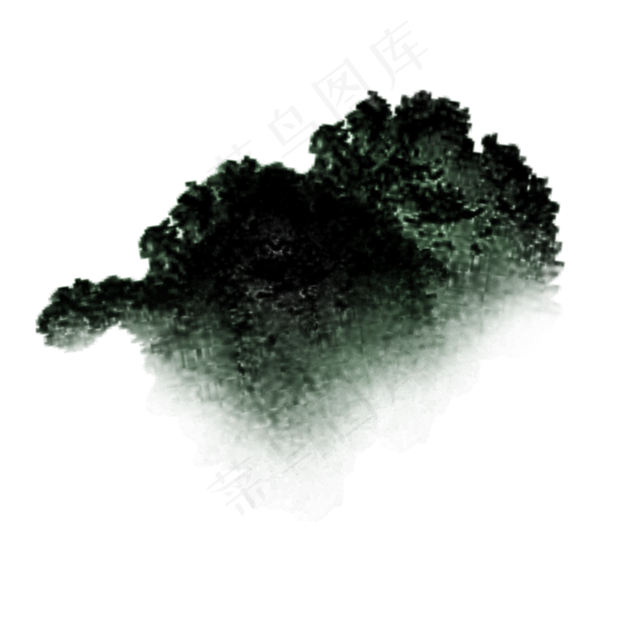 墨绿色水墨中国风简约山脉