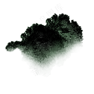 墨绿色水墨中国风简约山脉