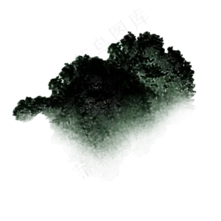 墨绿色水墨中国风简约山脉