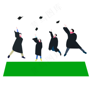 大学生毕业合影矢量素材