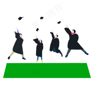 大学生毕业合影矢量素材