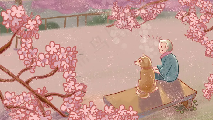 粉色系春天卡通小清新樱花治愈温馨(2880X1620(DPI:300))psd模版下载
