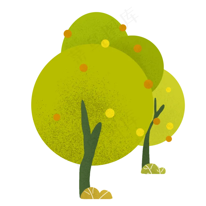 简约植树节节日手绘植物,免抠元素