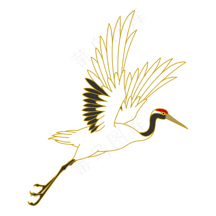 仙鹤免抠图(2500*2500px 300 dpi )ai矢量模版下载