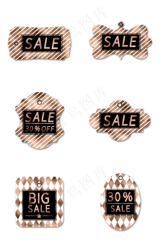 黑五金色电商促销吊牌组图