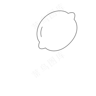 卡通线条柠檬免抠图