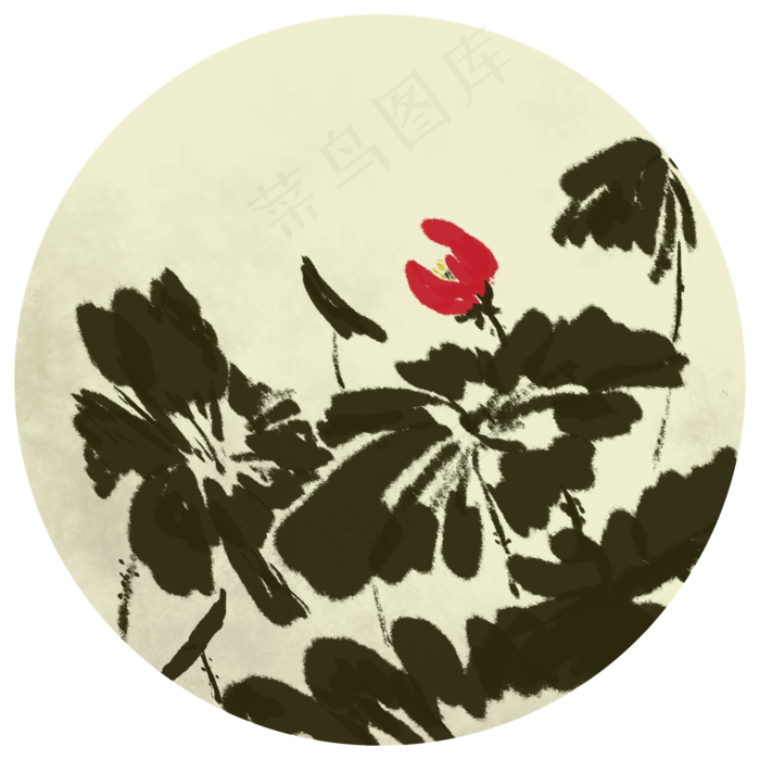 中国风古典风格古风水墨花鸟矢量,免抠元素