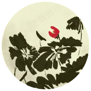 中国风古典风格古风水墨花鸟矢量,免抠元素