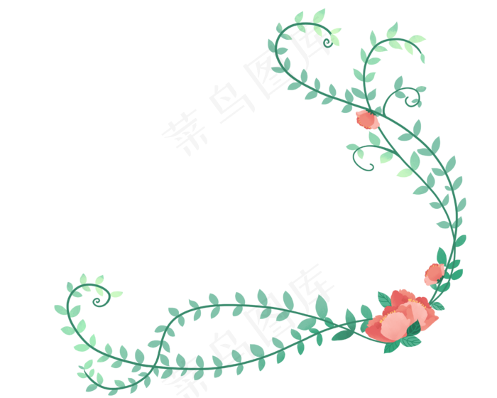 简洁文艺玫瑰花花藤(2500X2000(DPI:300))psd模版下载