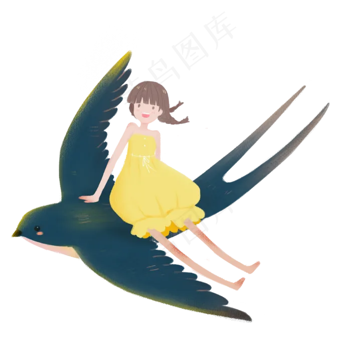 少女小鸟(2000X2000(DPI:300))psd模版下载