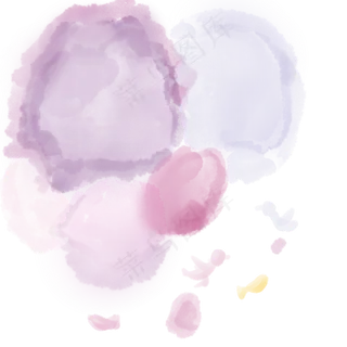 彩色水彩装饰花鸟晕染设计图,免抠元素