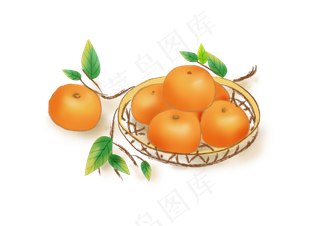 立秋丰收一篮子橘子
