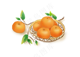 立秋丰收一篮子橘子