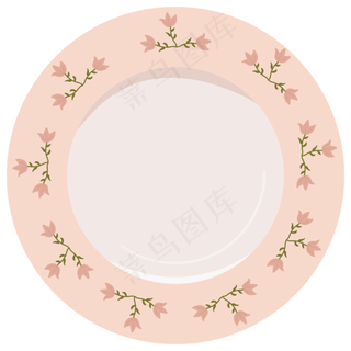小碎花陶瓷餐具盘子矢量元素下载