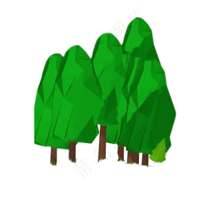 卡通绿色小树下载